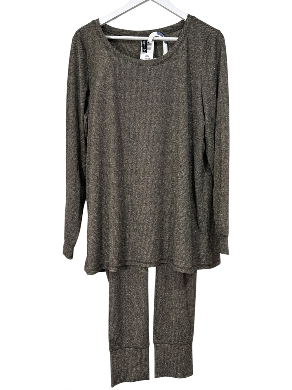 NWT Torrid Sleep Black Metallic Ribbed Long Sleeve Legging SET Size 2X